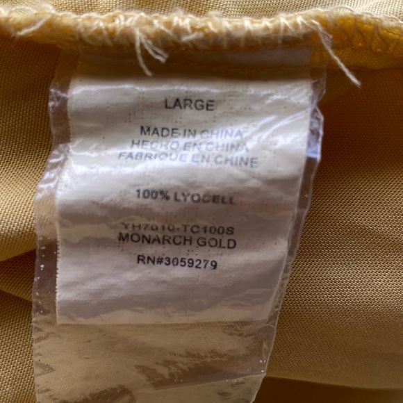 THREAD + SUPPLY Tie Front Long Sleeved Mustard Yellow Shirt Size Large - Picture 9 of 12